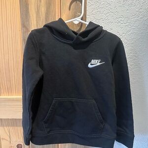 Nike Black Kids Pullover Hoodie with White Logo